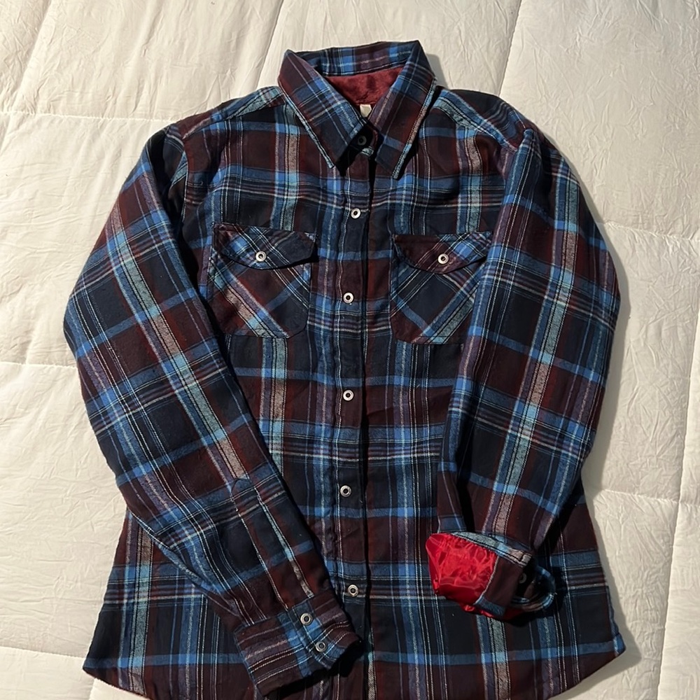 Mountain Khakis blue fleeced lined flannel